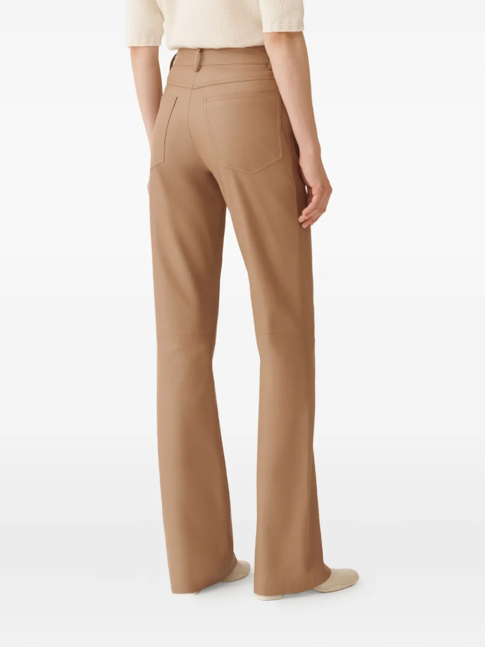 Fabiana Filippi Leren flared broek Bruin