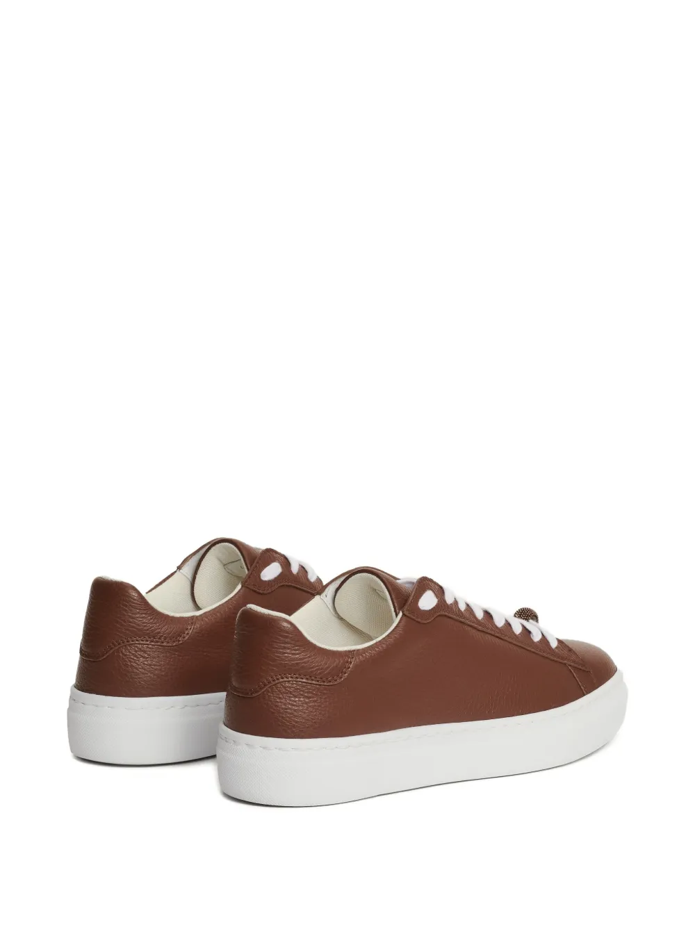 Fabiana Filippi loop charm-detail lace-up sneakers Brown