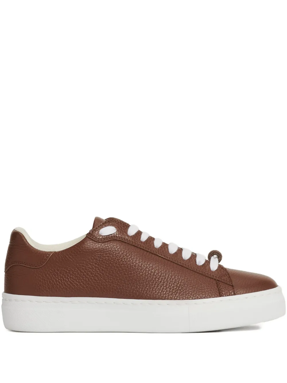 Fabiana Filippi loop charm-detail lace-up sneakers Brown