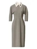 Fabiana Filippi embellished-collar midi dress - Grey