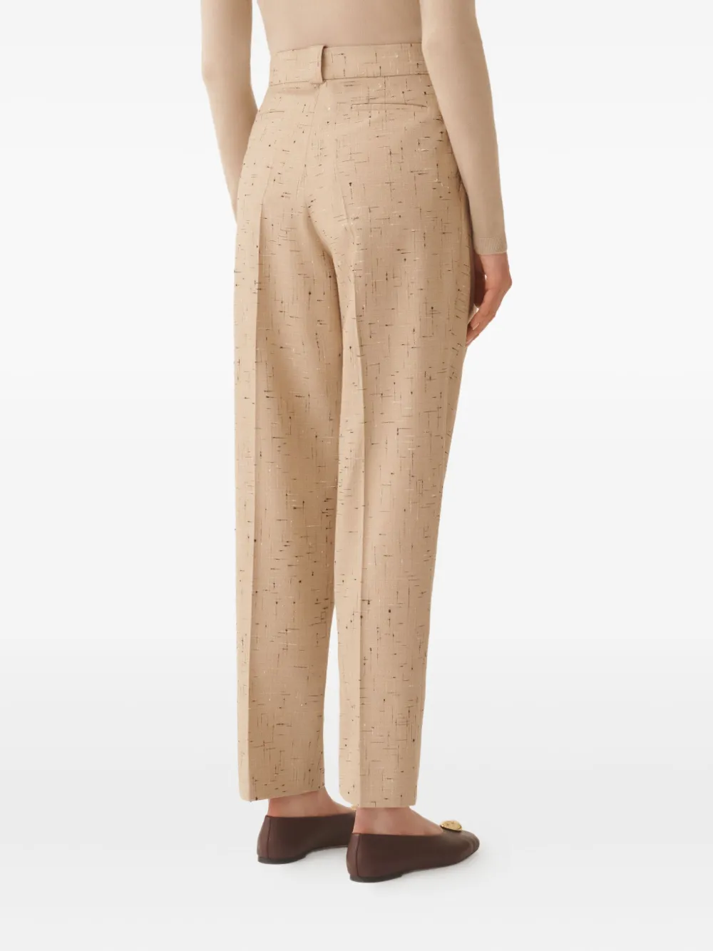 Fabiana Filippi Geplooide broek met spikkels Beige