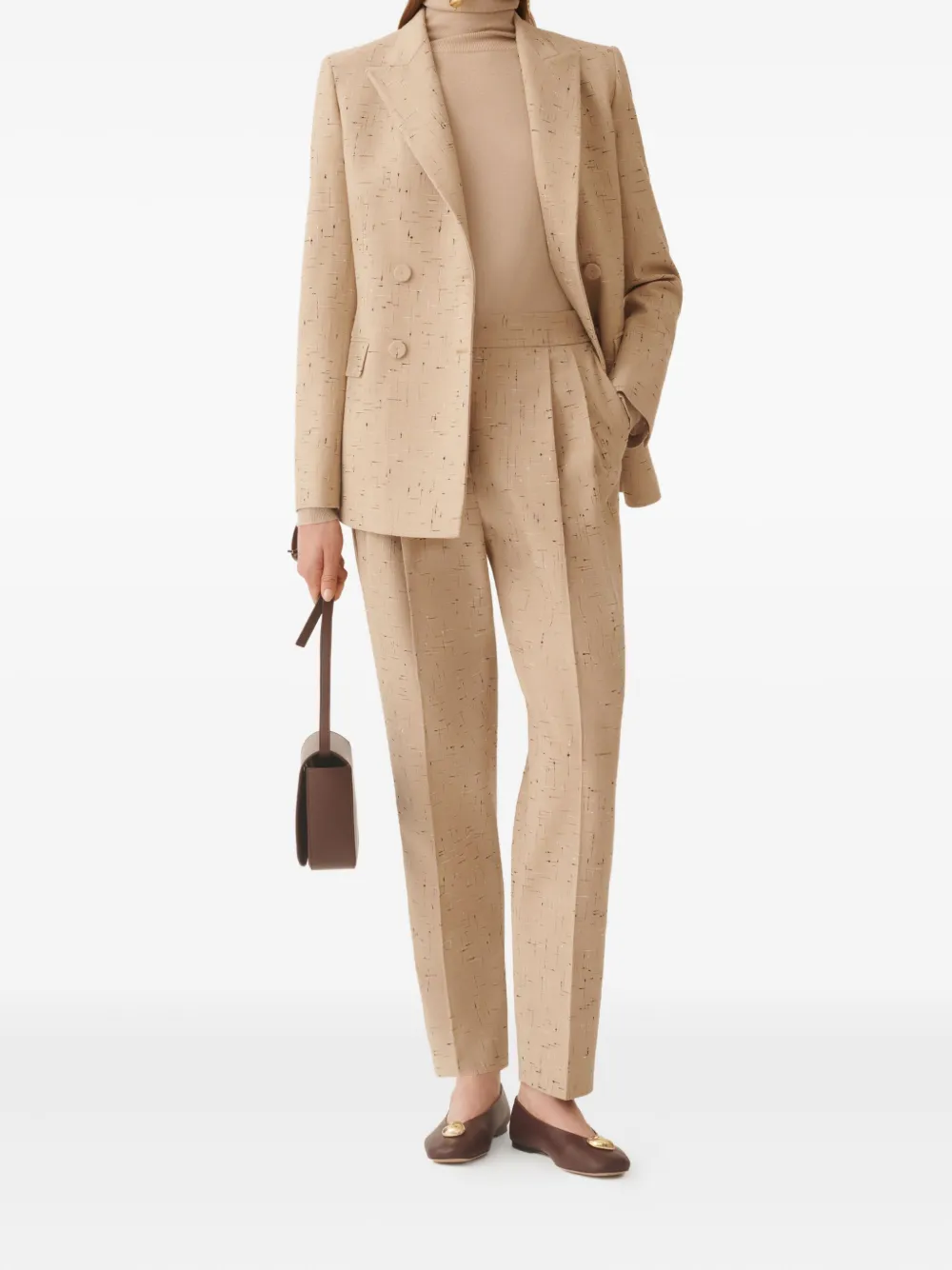 Fabiana Filippi Geplooide broek met spikkels Beige