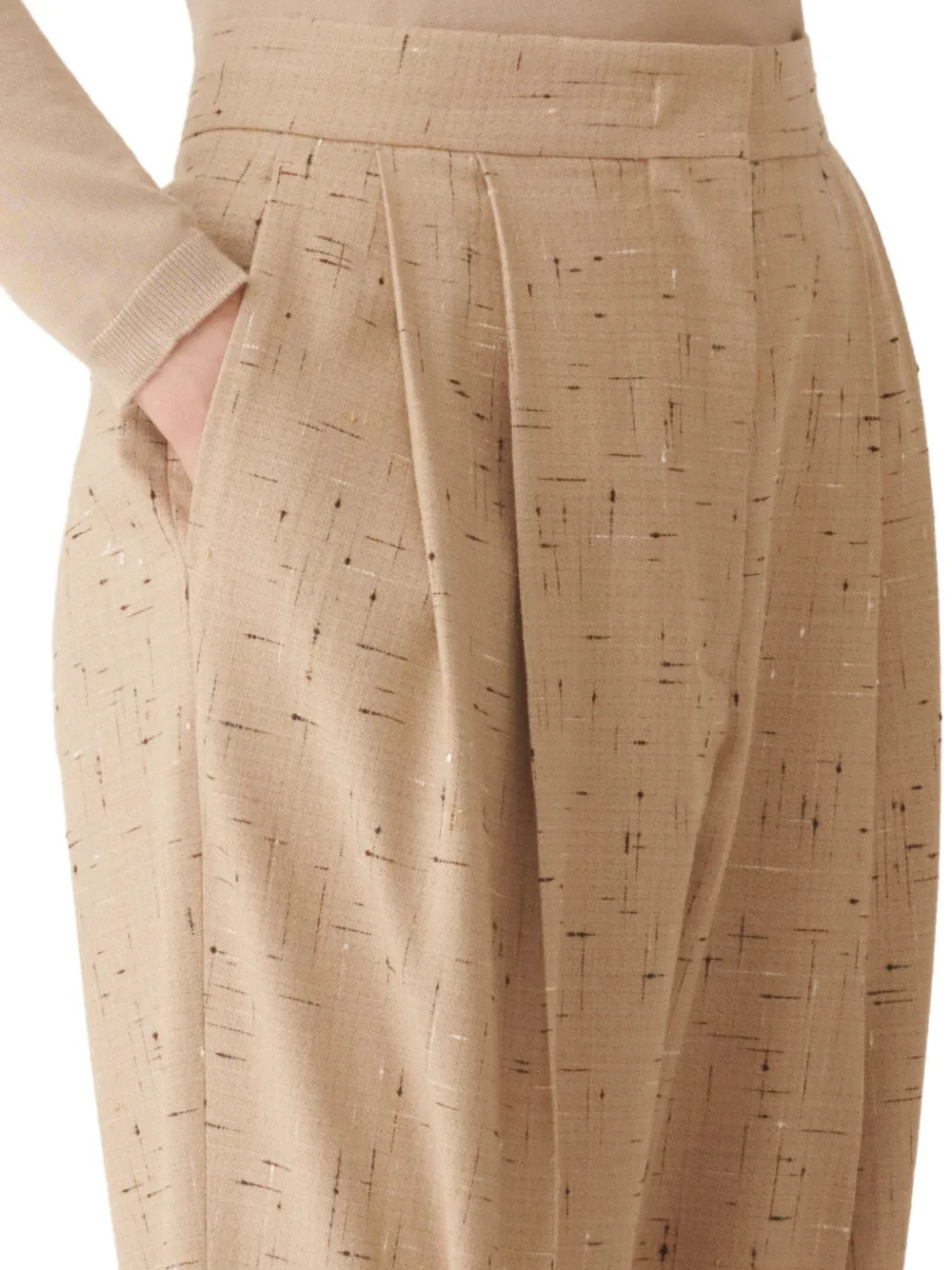 Fabiana Filippi Geplooide broek met spikkels Beige