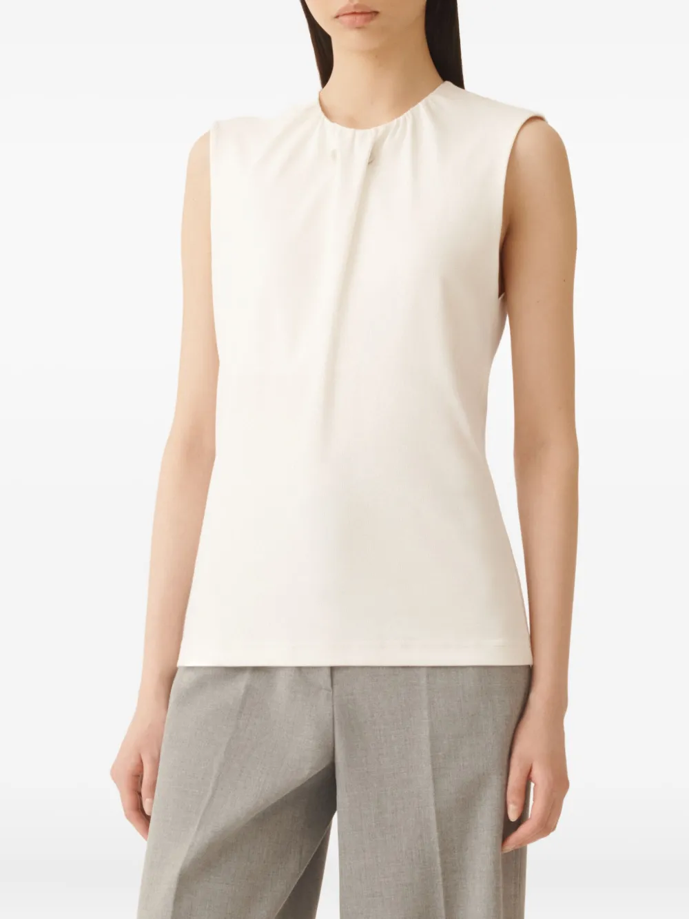 Fabiana Filippi Mouwloze top Beige