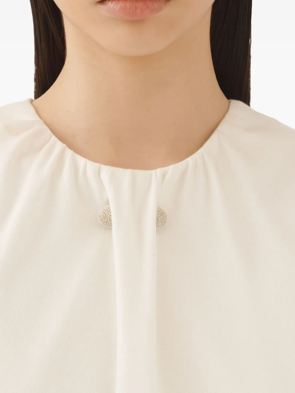 Fabiana Filippi Mouwloze top Beige