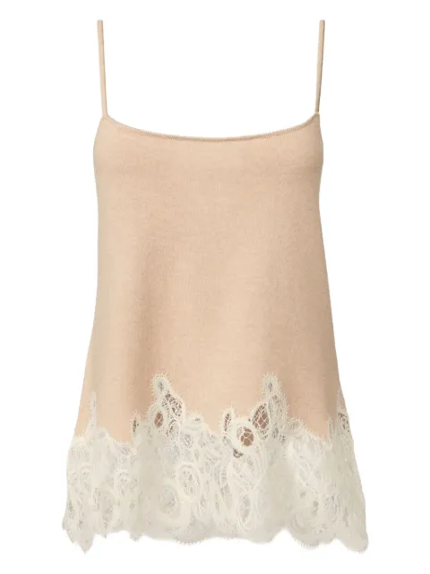 Fabiana Filippi lace-trimmed knitted tank top