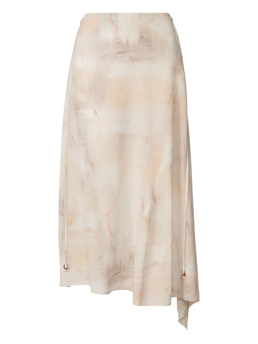 Fabiana Filippi Asymmetrische rok met print Beige
