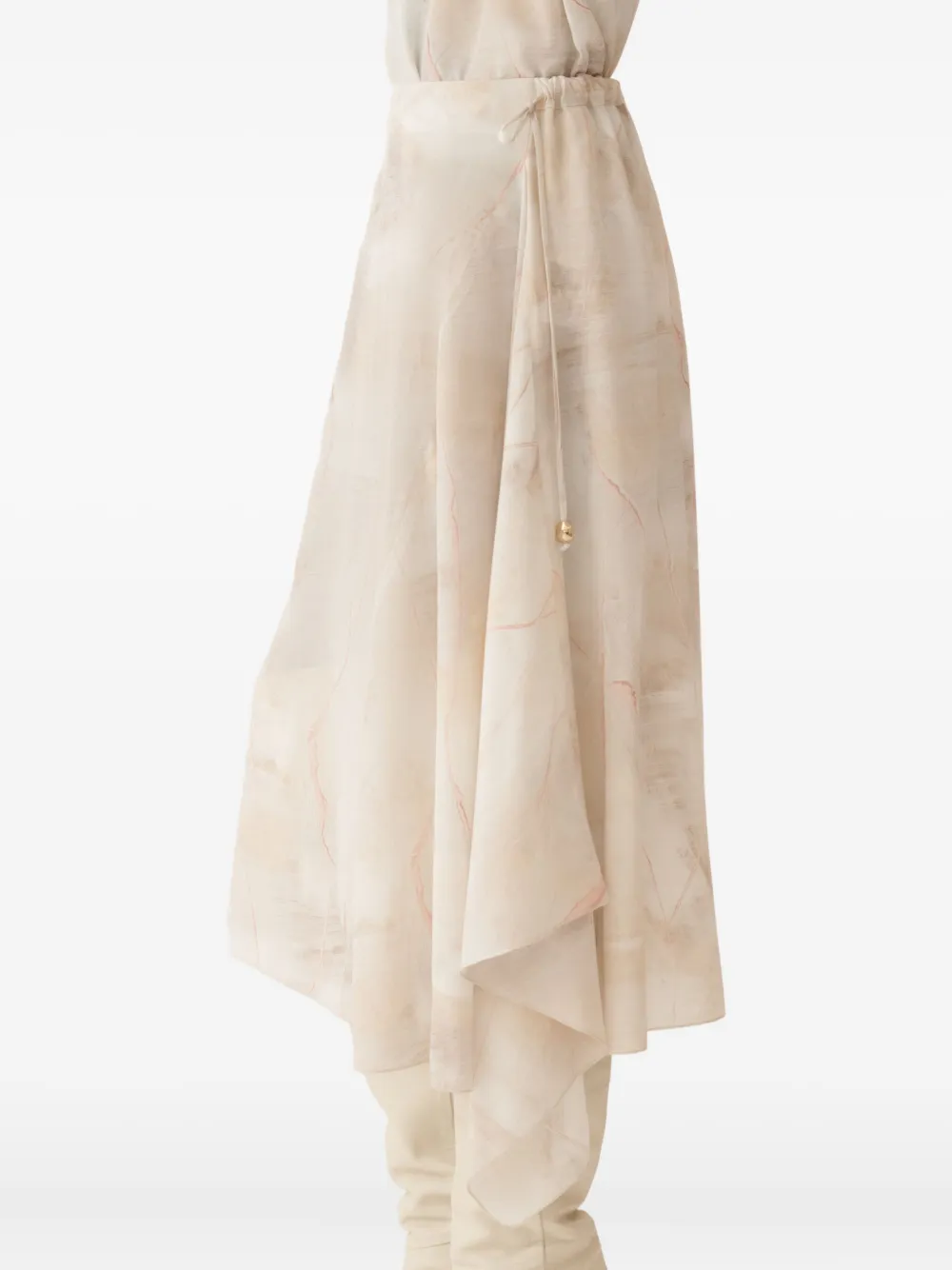 Fabiana Filippi Asymmetrische rok met print Beige