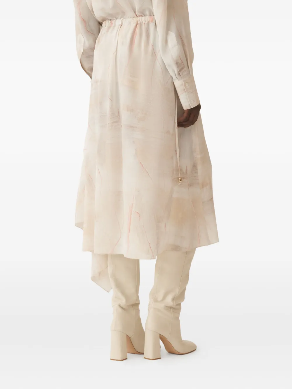 Fabiana Filippi Asymmetrische rok met print Beige