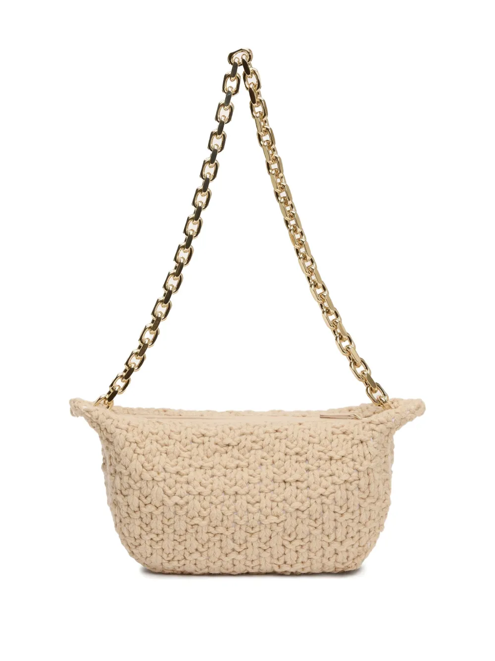 Fabiana Filippi Gebreide schoudertas met kettingband Beige