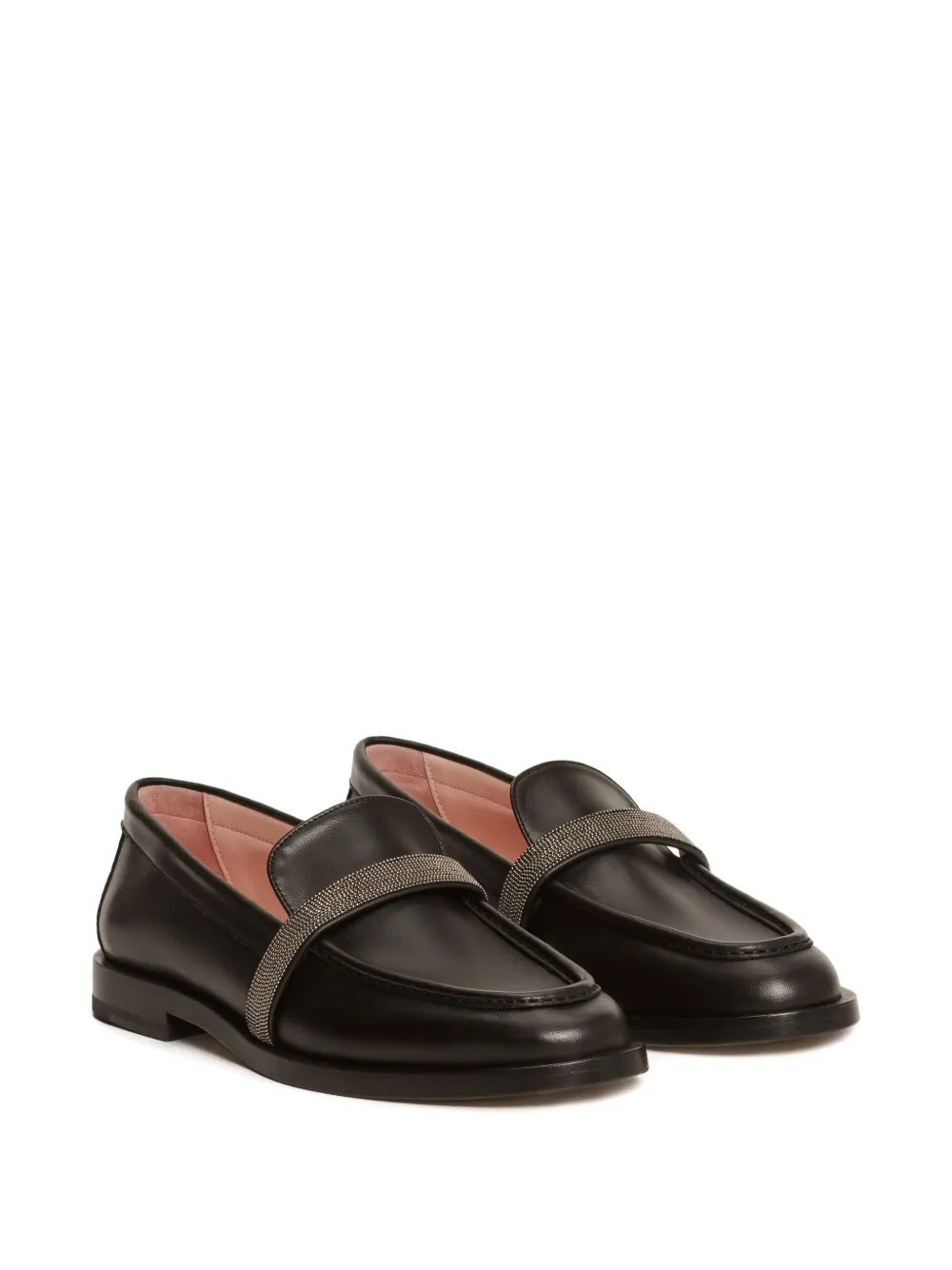 Fabiana Filippi chain-embellished loafers Black