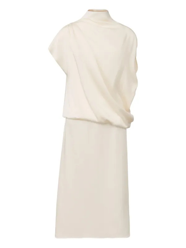 Fabiana Filippi Draped high-neck Dress | White | FARFETCH IE