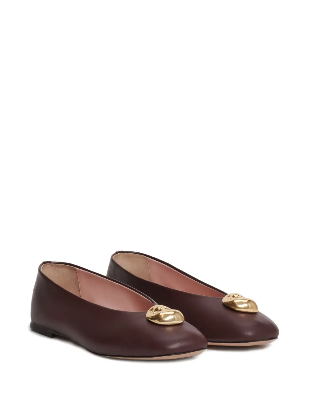 Fabiana Filippi button-embellished ballet flats Brown