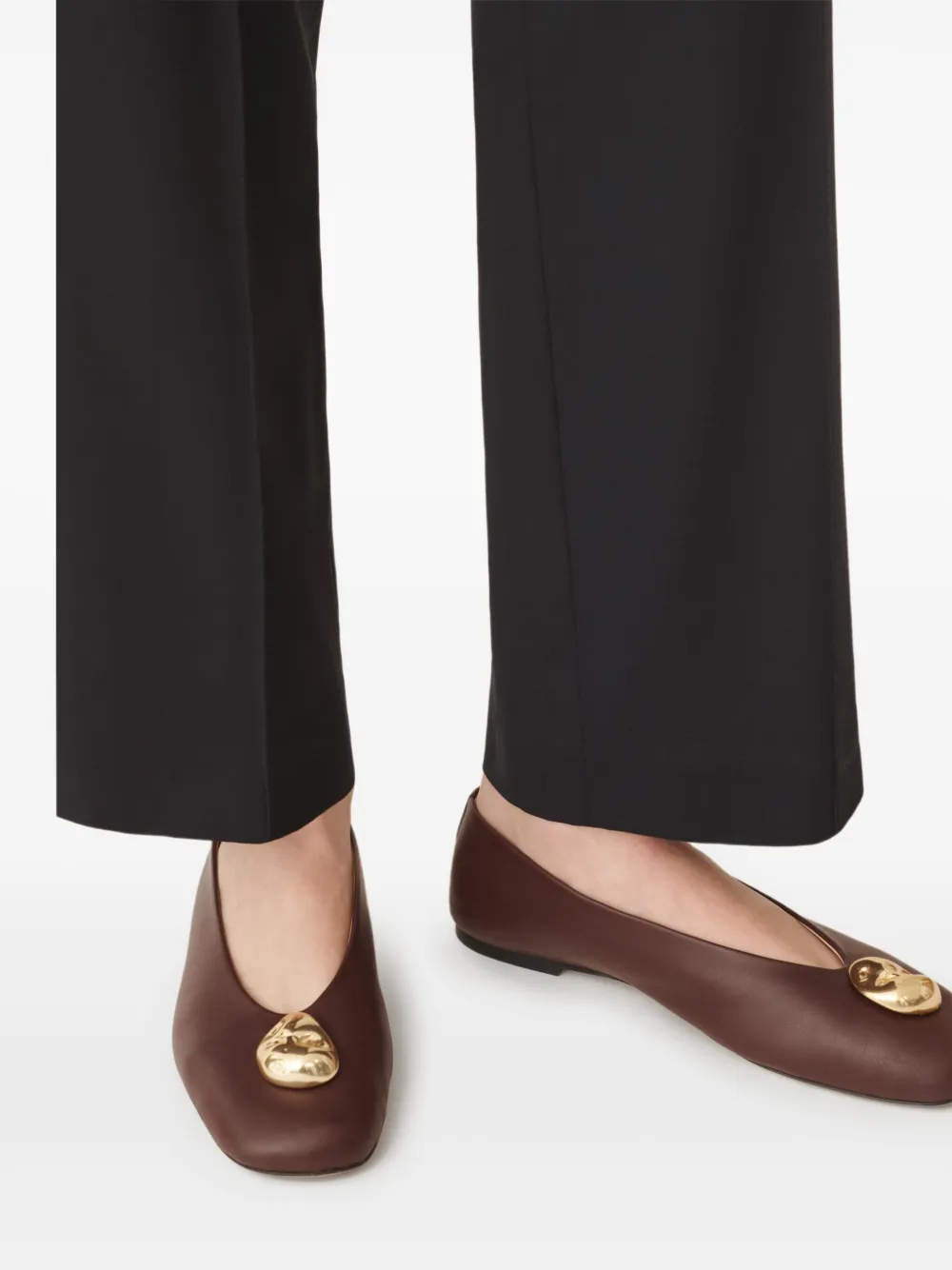 Fabiana Filippi button-embellished ballet flats Brown