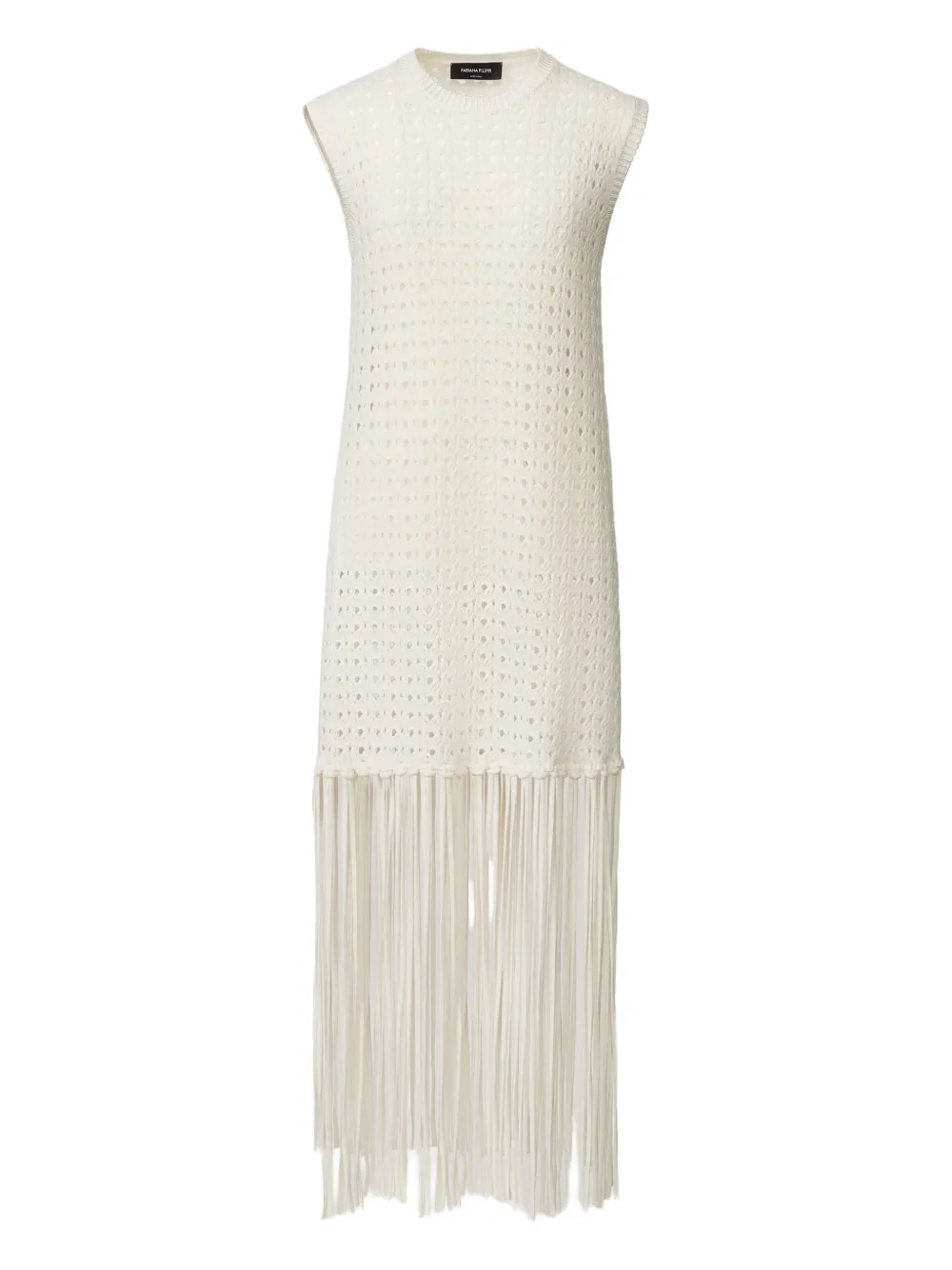 Fabiana Filippi Gehaakte top met franje Beige