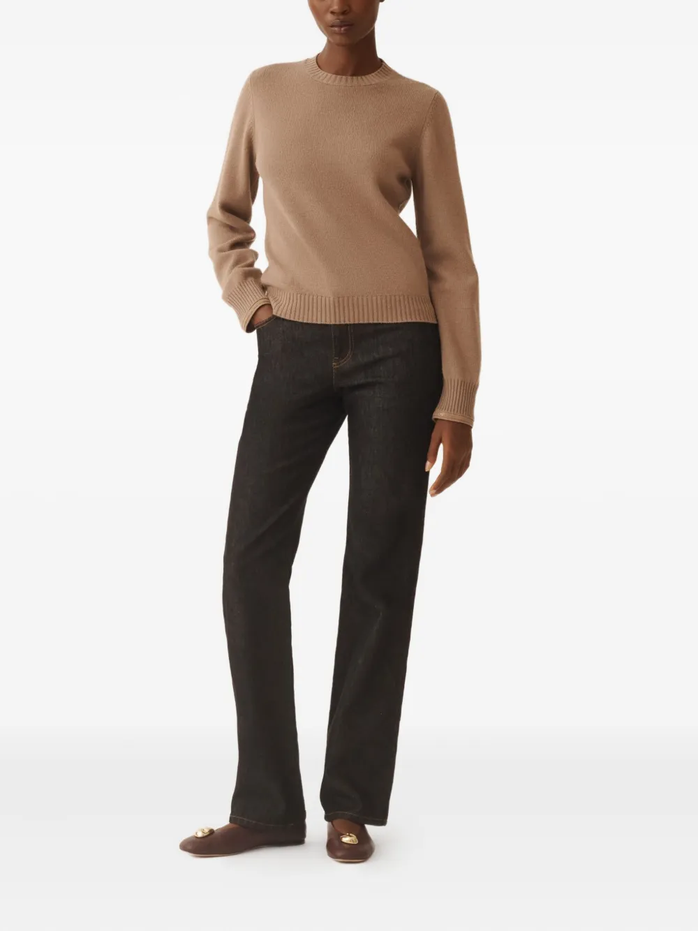 Fabiana Filippi ribbed-cuff round-neck sweater | Knitted Sweaters | Image 2