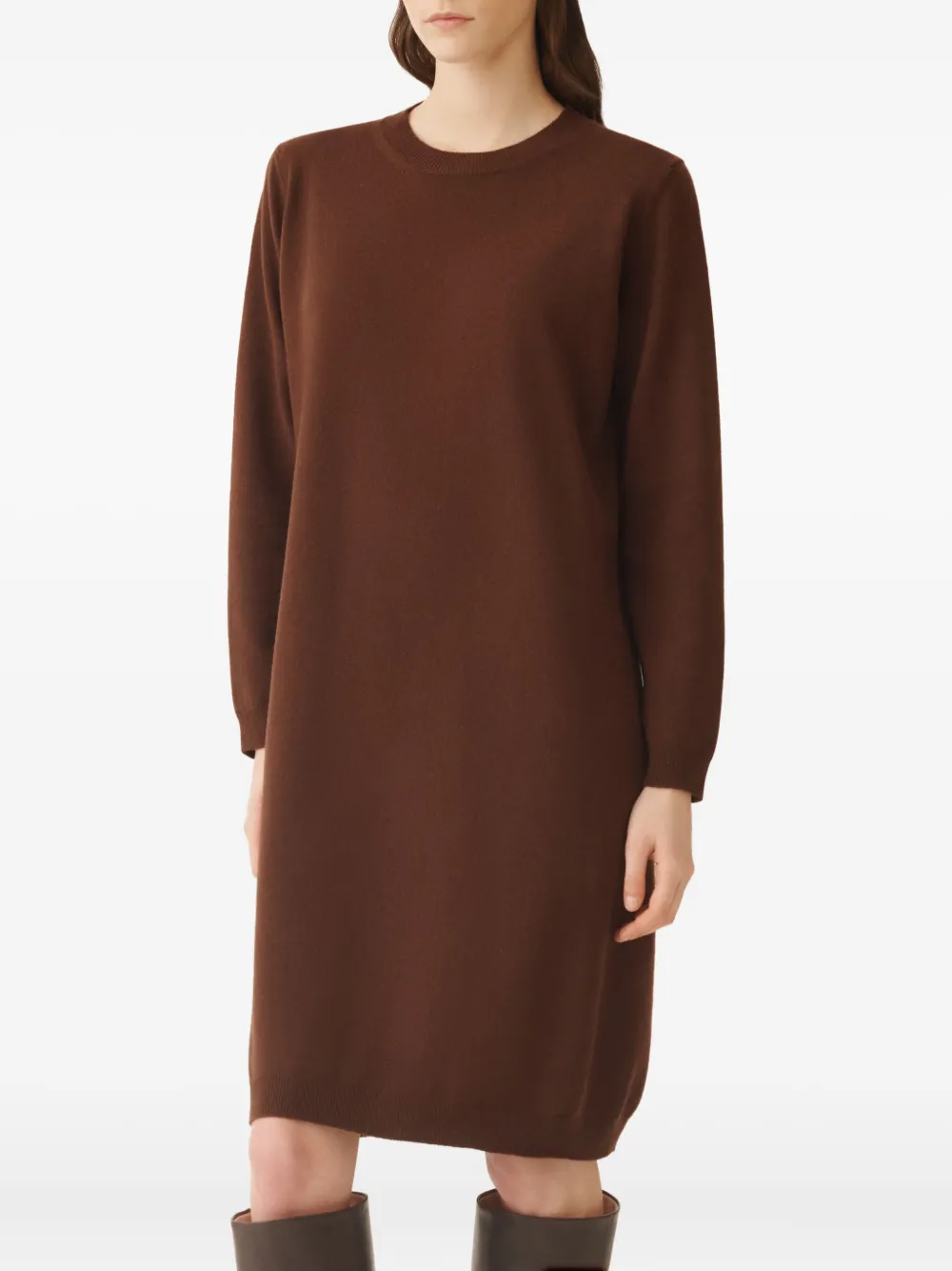 Fabiana Filippi Gedraaide jurk met knoopdetail Bruin