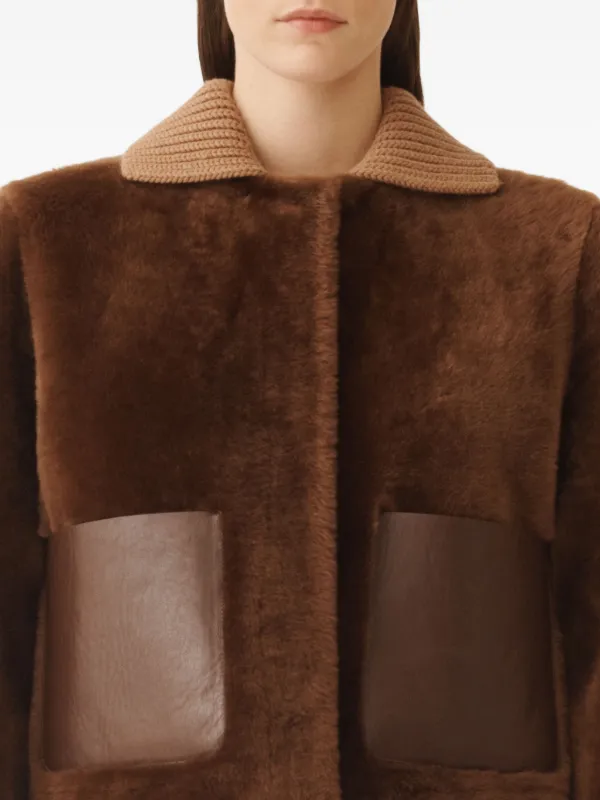 Fabiana Filippi leather-panel Shearling Jacket | Brown | FARFETCH ZA