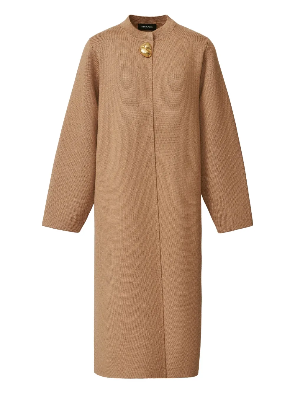 Fabiana Filippi button-detail knitted coat Bruin
