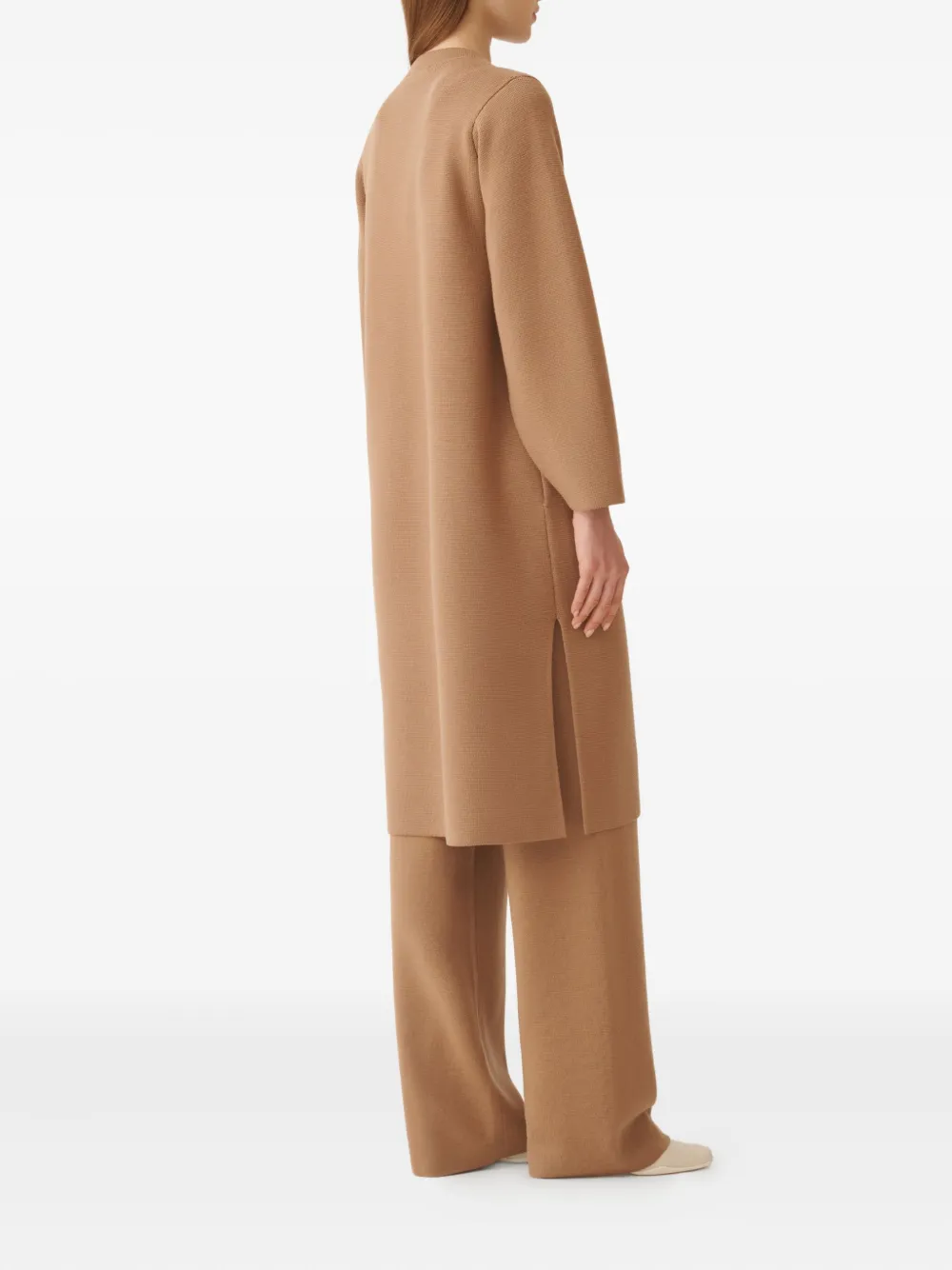 Fabiana Filippi Gebreide jas met knoopdetail Bruin