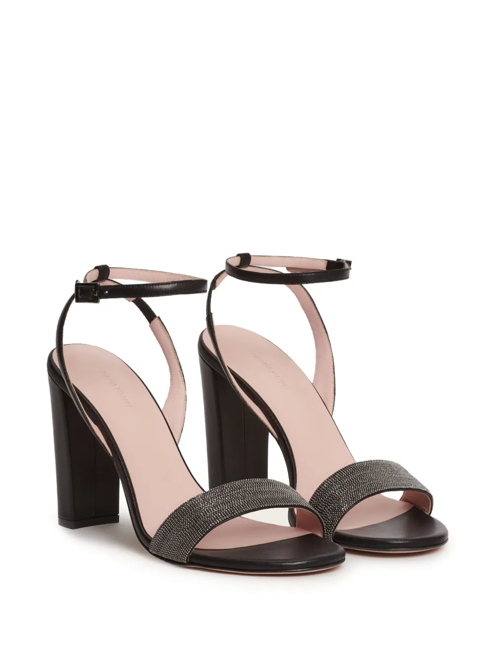 Fabiana Filippi bead-embellished block-heel sandals Black