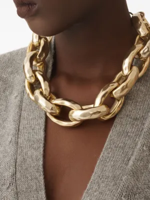 [FABIANA FILIPPI]チェーンエフェクトネックレス Fabiana Filippi chain-effect Rhinestone Necklace | Silver