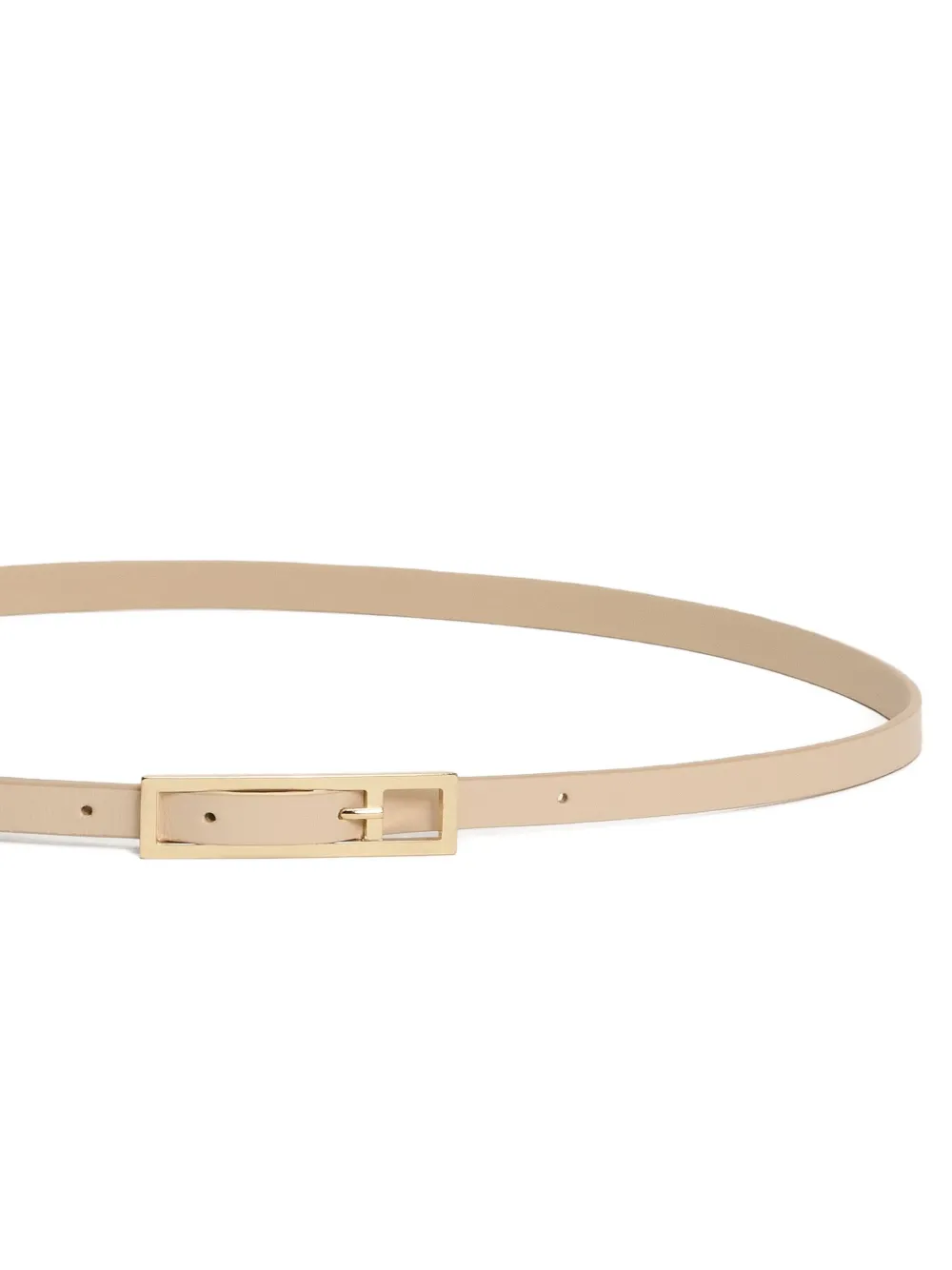 Fabiana Filippi Leren riem met rechthoekige gesp Beige