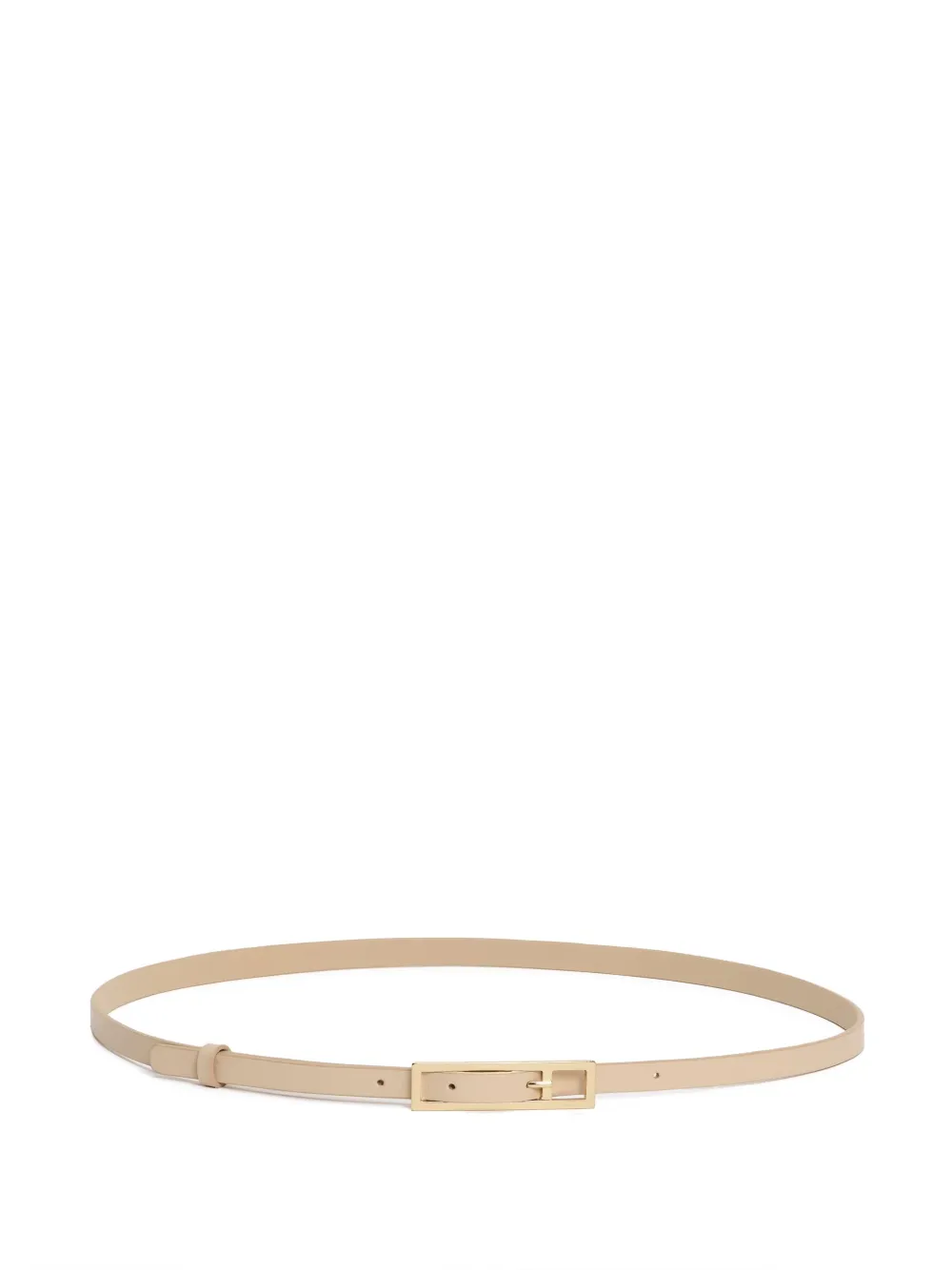 Fabiana Filippi Leren riem met rechthoekige gesp Beige
