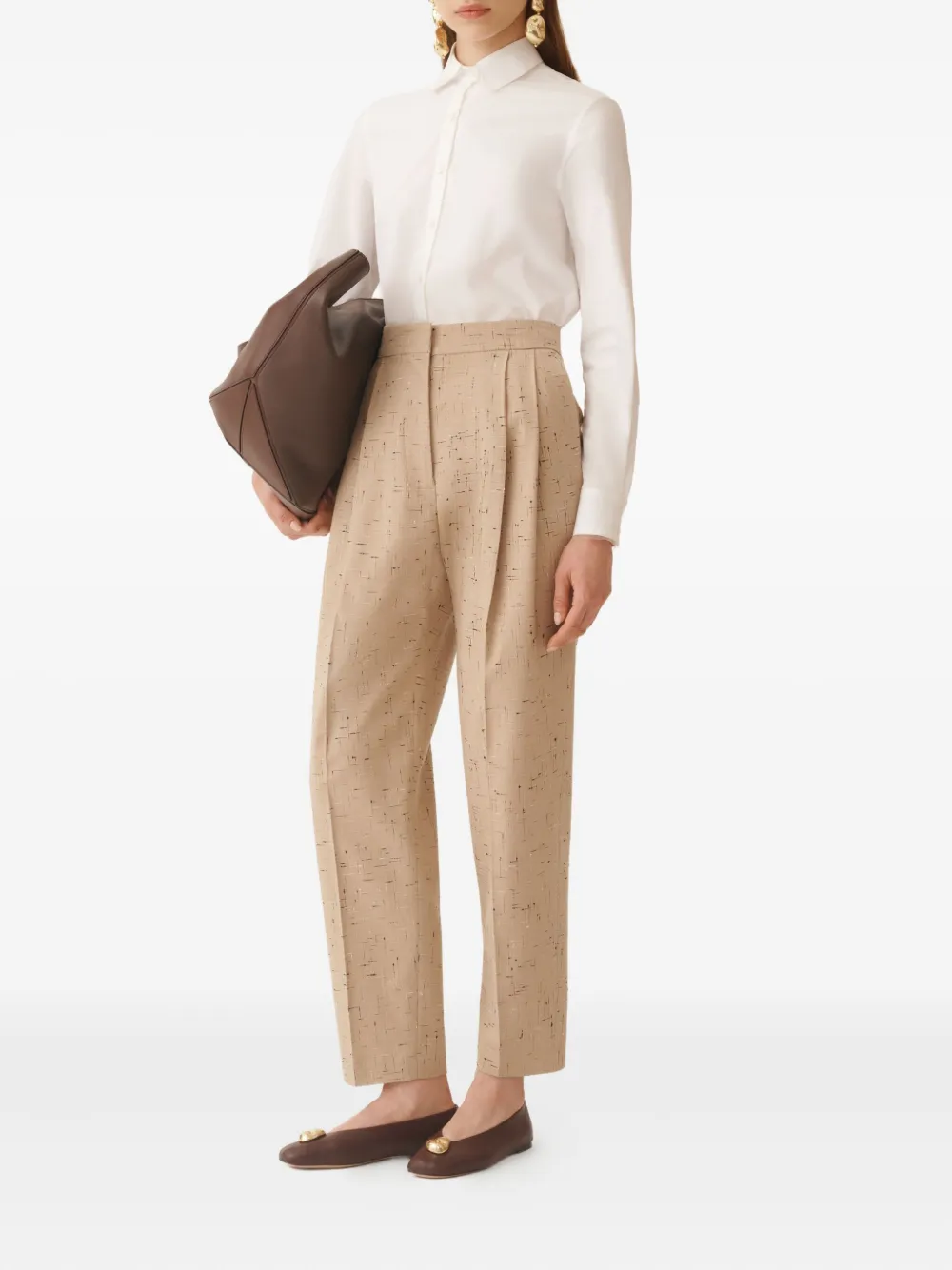 Fabiana Filippi Popeline blouse met tulen afwerking Wit