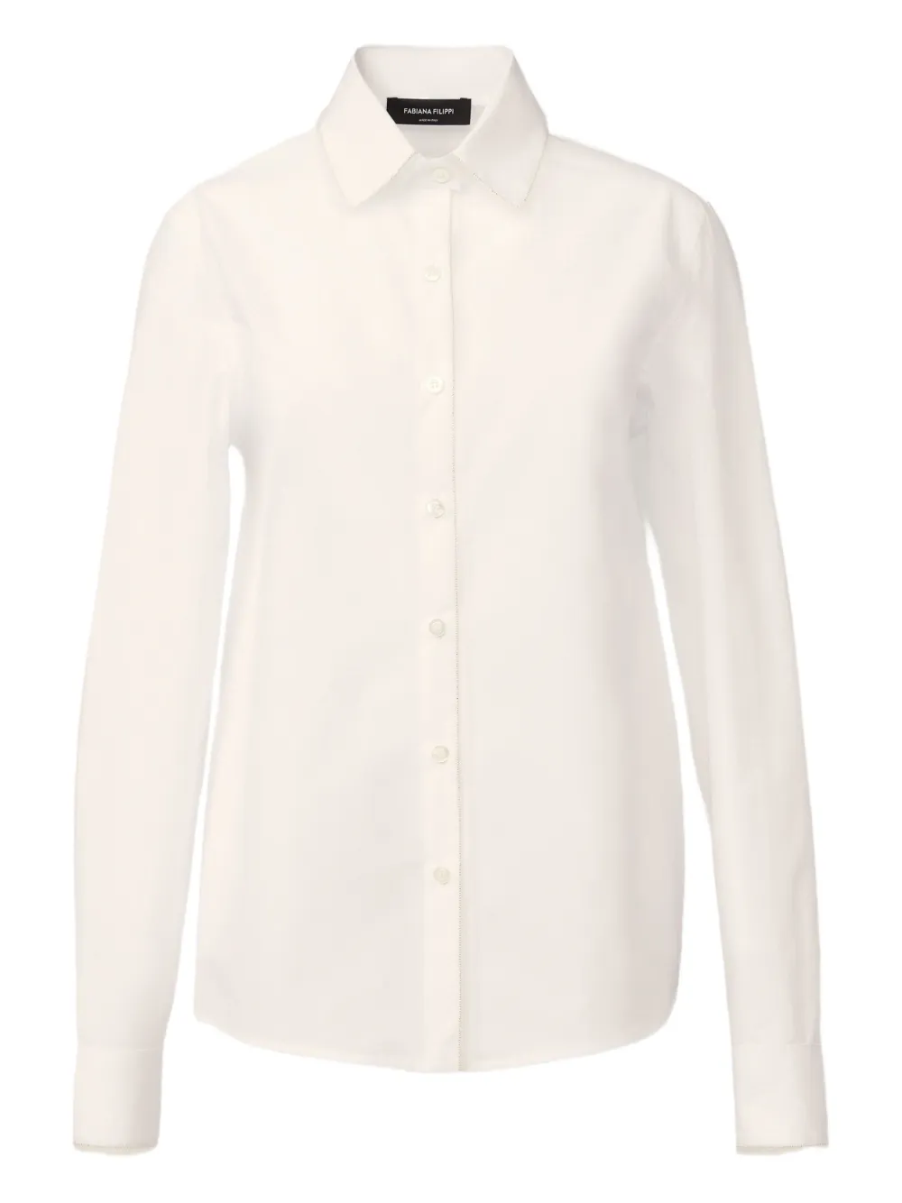Fabiana Filippi Popeline blouse met tulen afwerking Wit