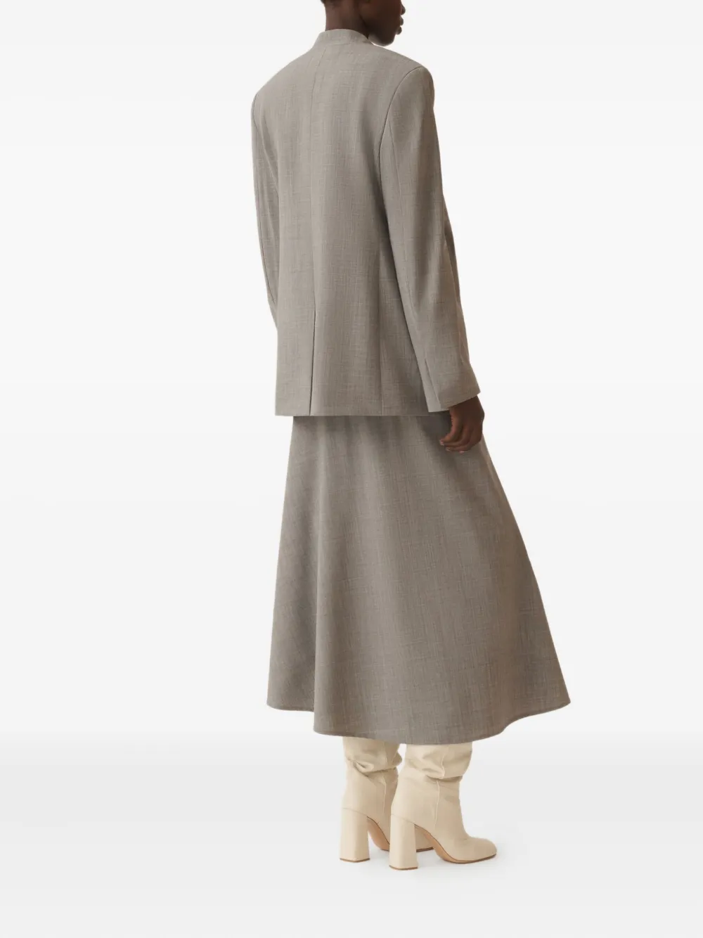 Fabiana Filippi V-neckline Belted Jacket In Gray