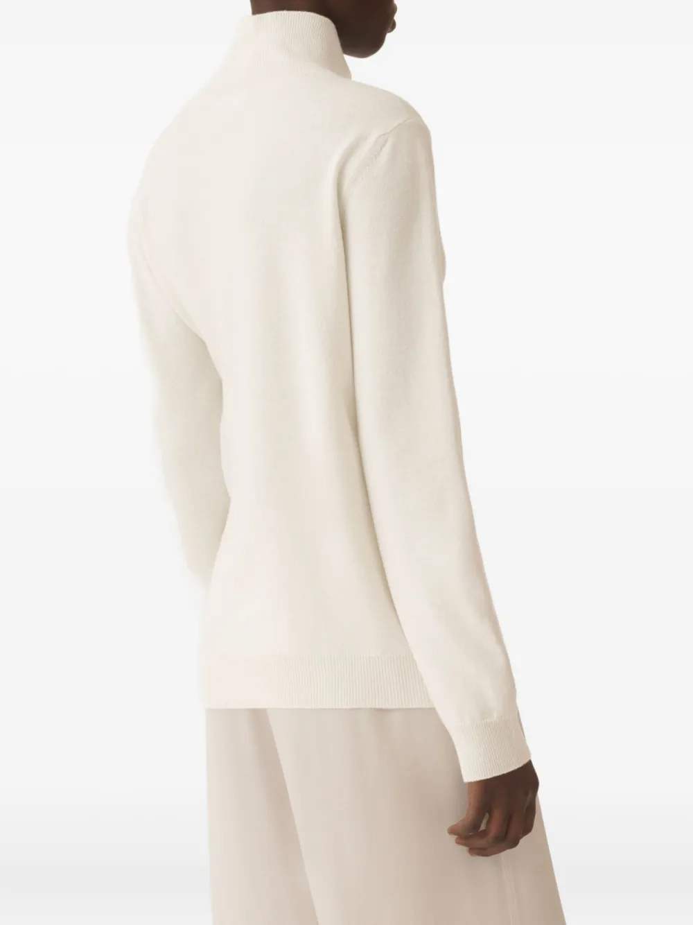 Fabiana Filippi Trui met hoge hals en gedraaide voorkant Beige
