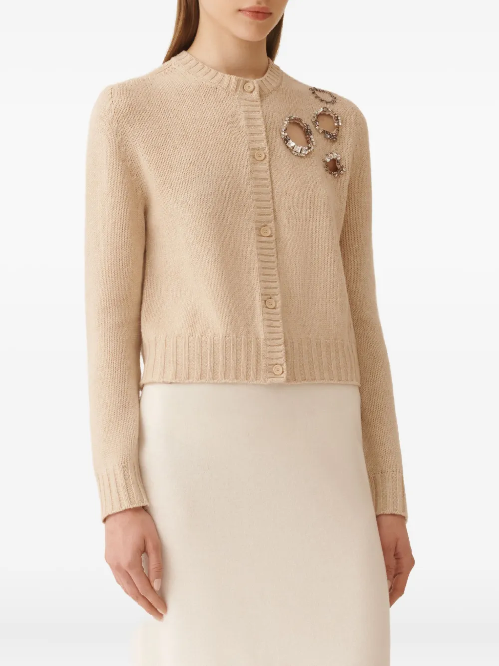 Fabiana Filippi Vest verfraaid met kristallen Beige
