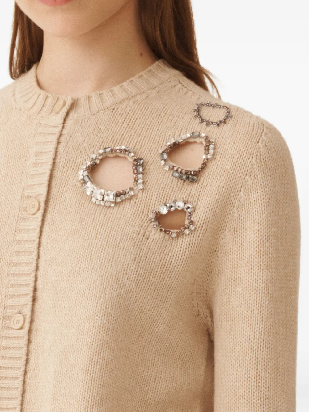 Fabiana Filippi Vest verfraaid met kristallen Beige