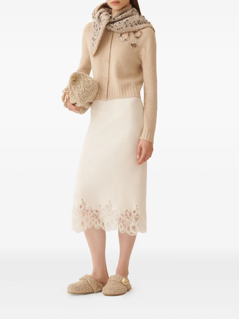 Fabiana Filippi Vest verfraaid met kristallen Beige