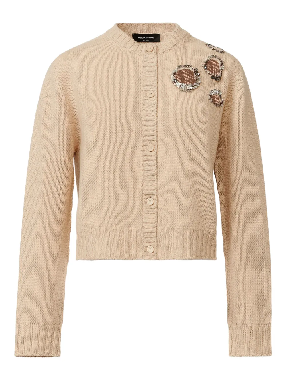 Fabiana Filippi Vest verfraaid met kristallen Beige