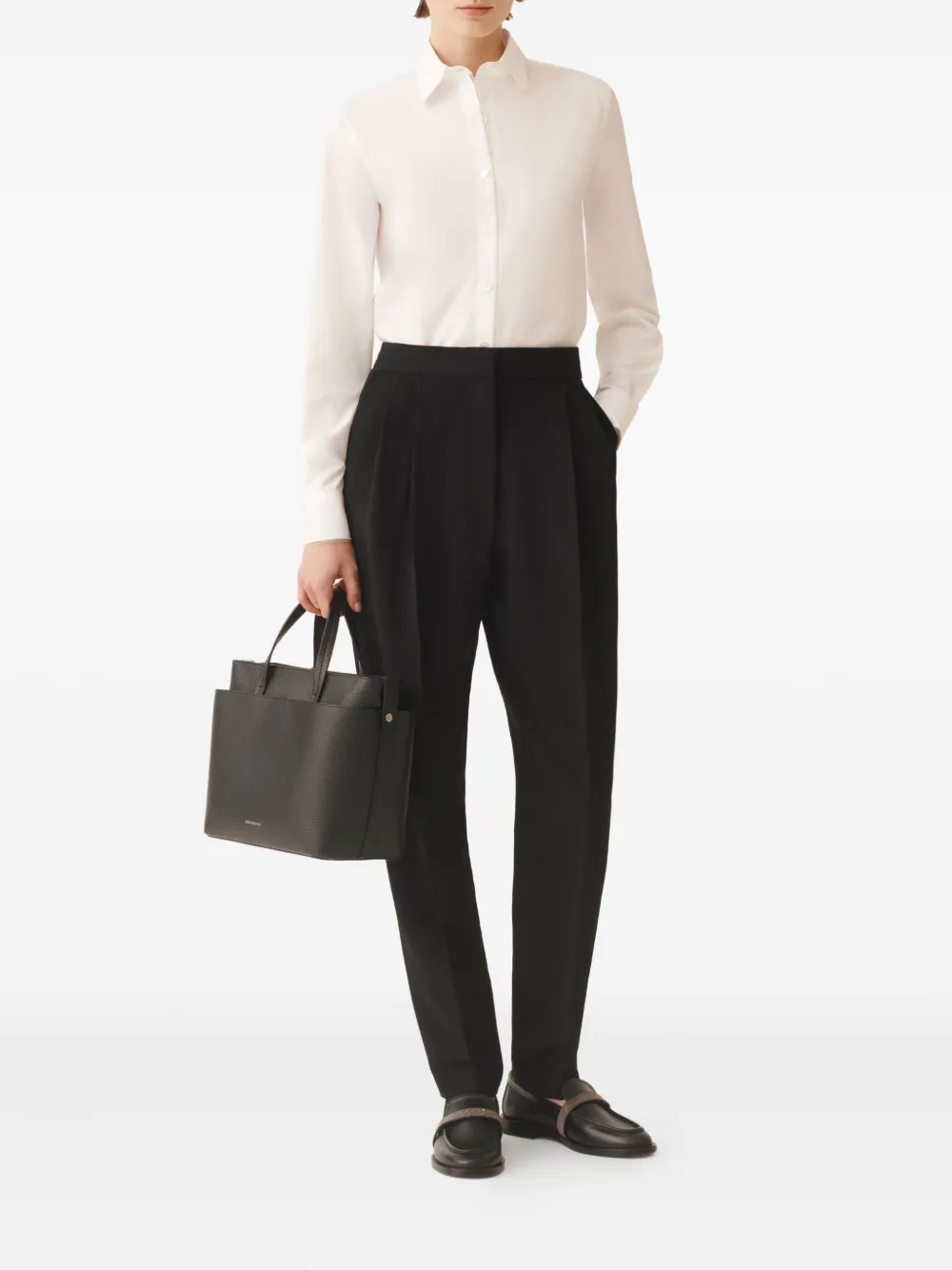 Fabiana Filippi Cady pleated high-waisted trousers Zwart