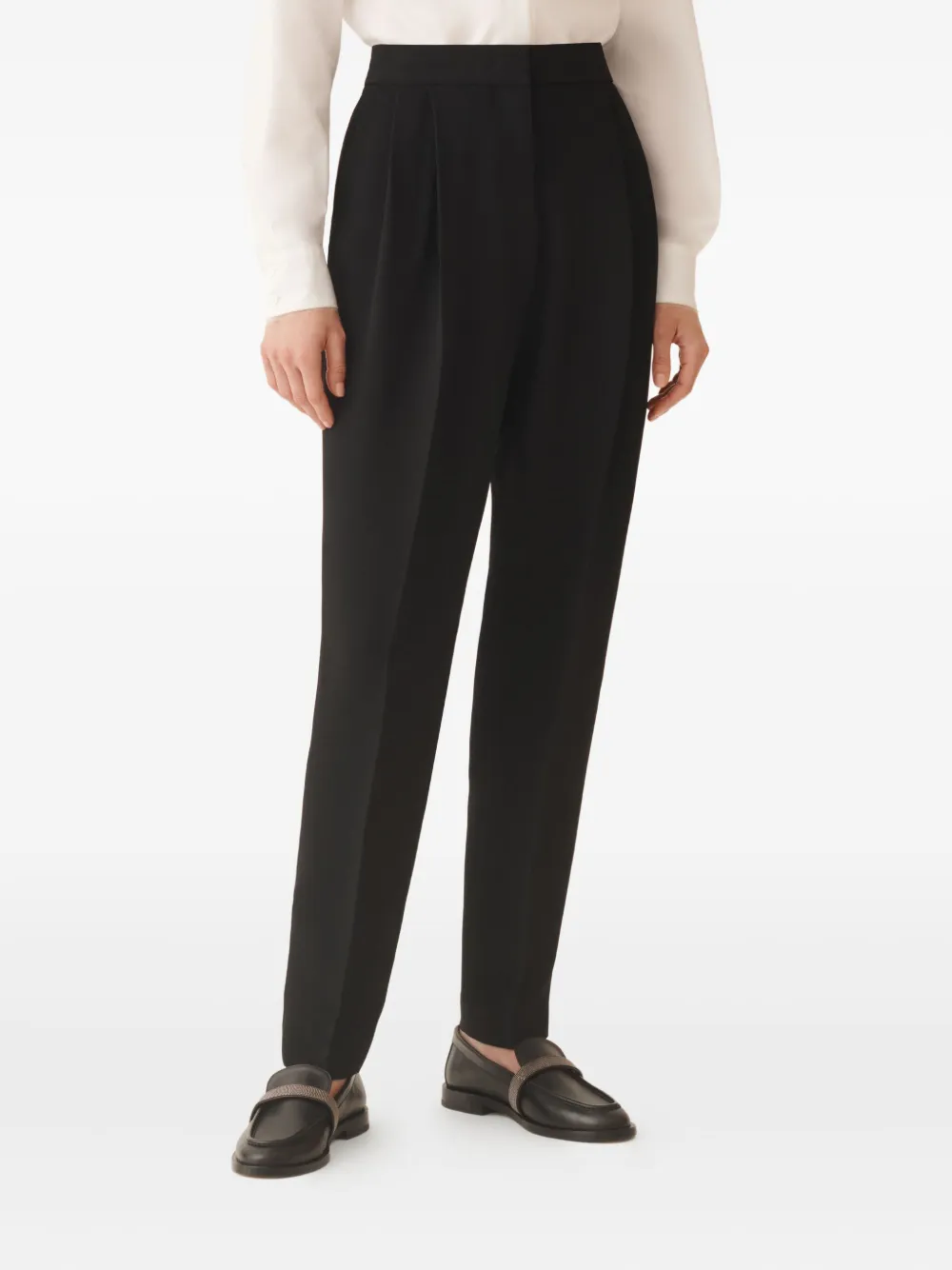 Fabiana Filippi Cady pleated high-waisted trousers Zwart
