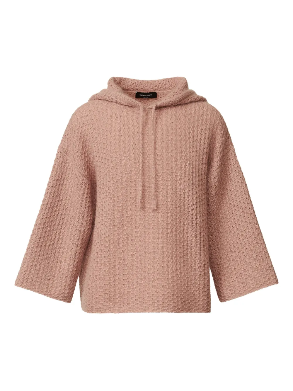 Fabiana Filippi Wafelgebreide trui met capuchon Beige