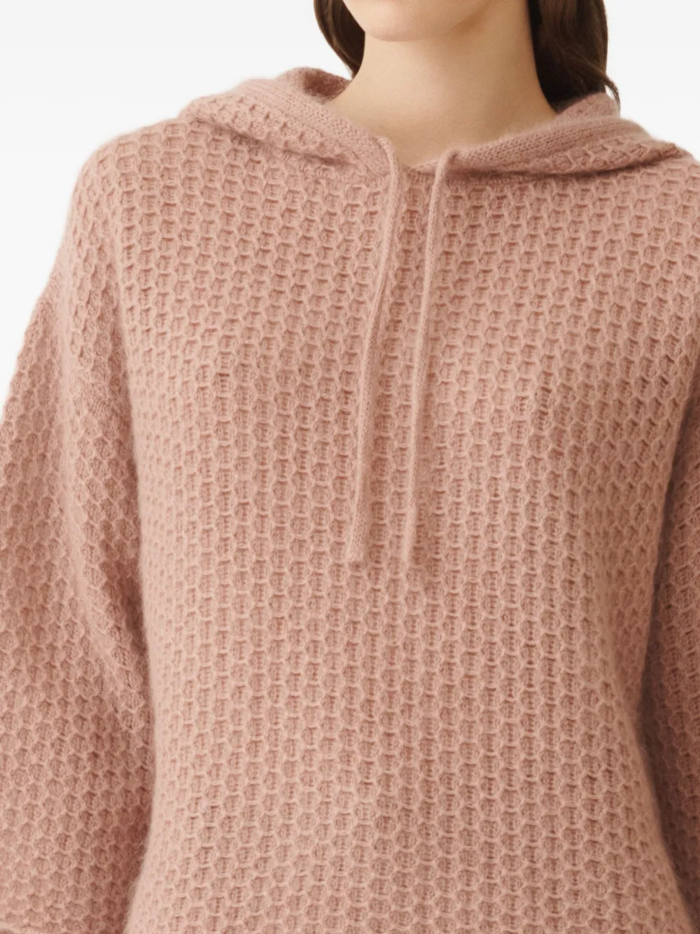Fabiana Filippi Wafelgebreide trui met capuchon Beige