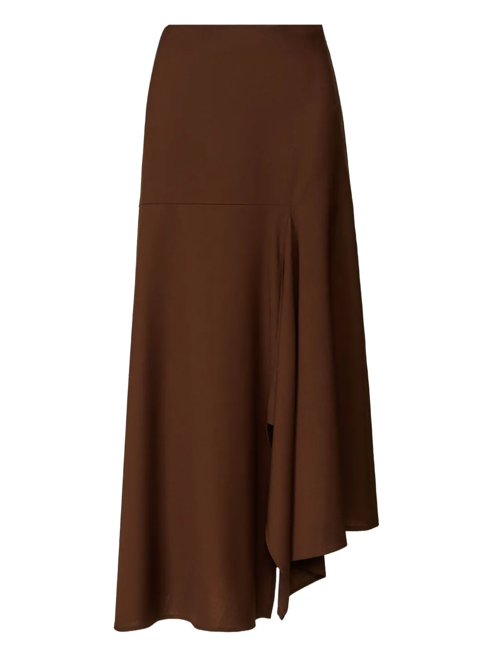 Fabiana Filippi Asymmetrische maxi-rok van wolblend Bruin