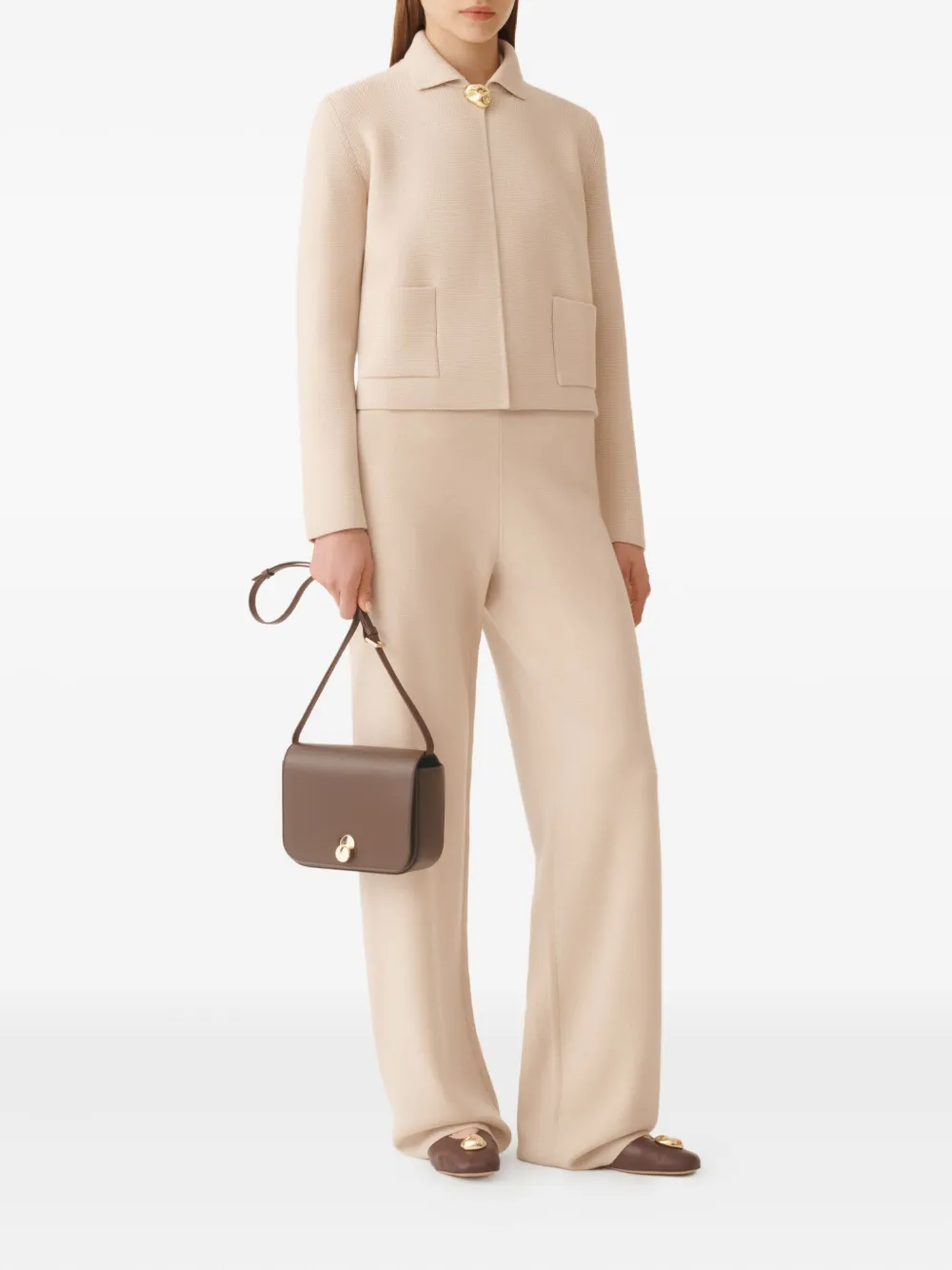 Fabiana Filippi Vest met gouden zak Beige