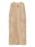 Fabiana Filippi lurex-detail open-knit cape - Neutrals
