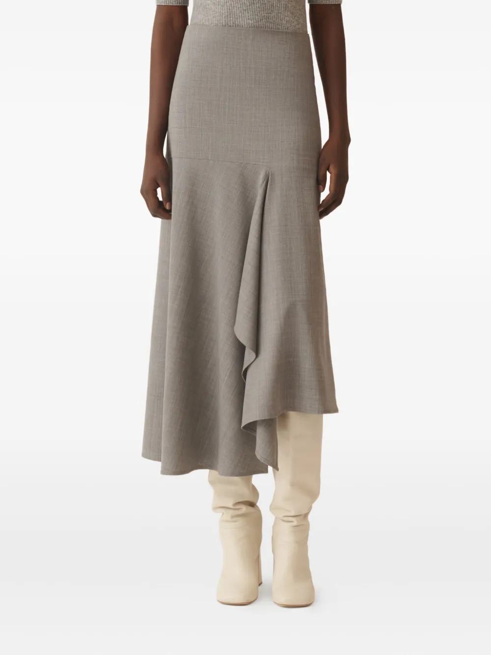 Fabiana Filippi Asymmetrische rok met ruches Grijs