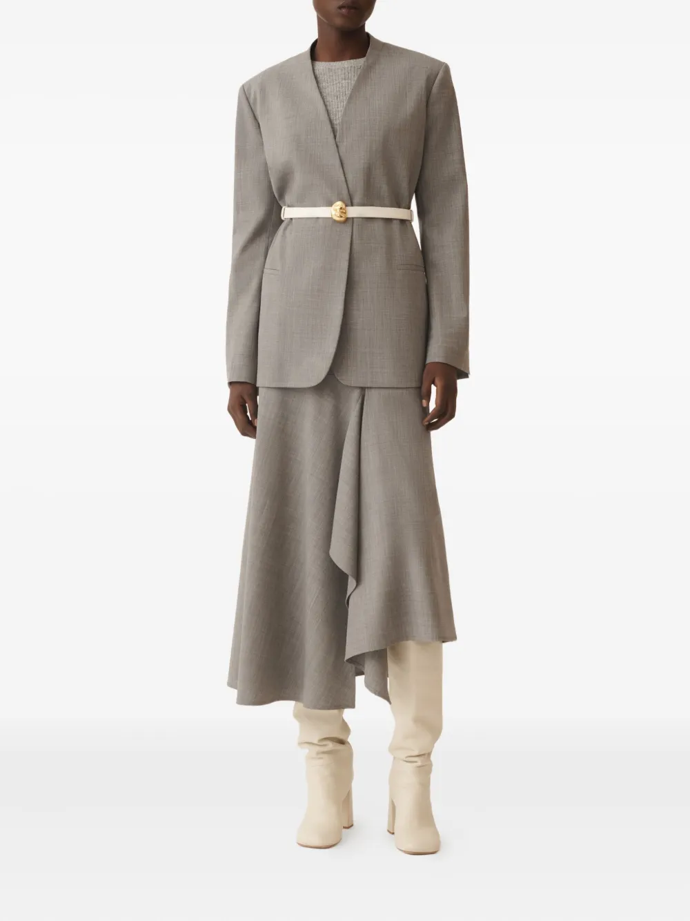Fabiana Filippi Asymmetrische rok met ruches Grijs