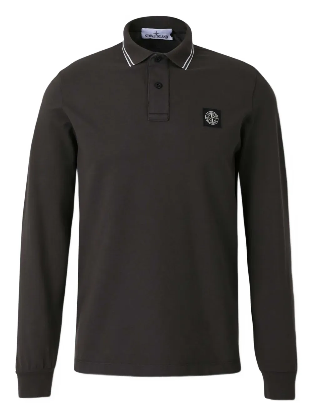 Stone Island logo-patch polo shirt Grijs