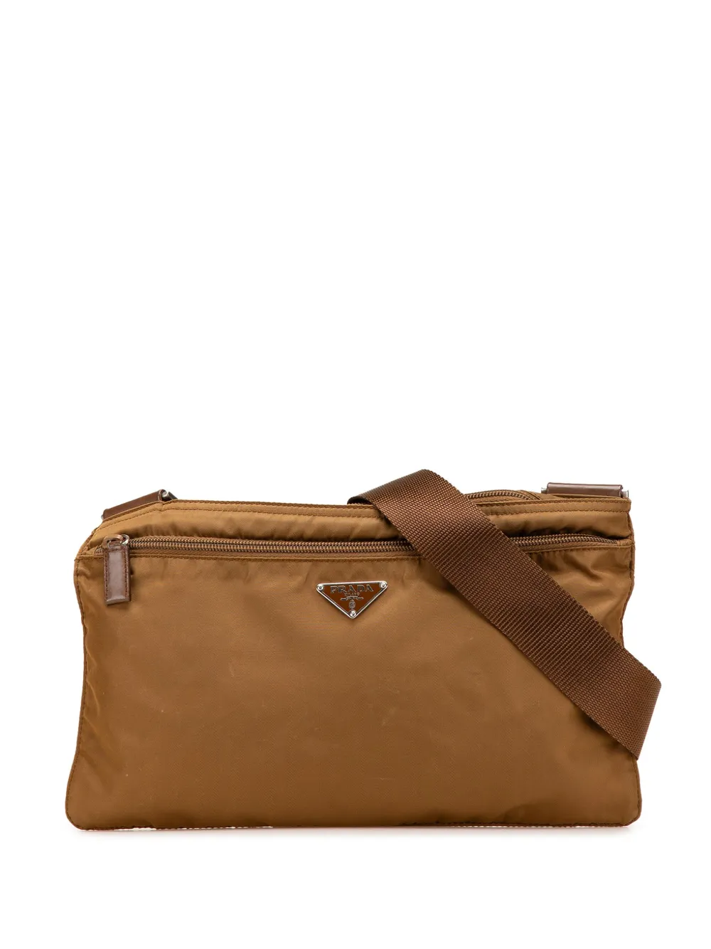 Prada Pre-Owned 2013-2024 テスート ジップトップ ショルダーバッグ - ブラウン Prada Pre-Owned 2013-2024 テスート ジップトップ ショルダーバッグ - ブラウン