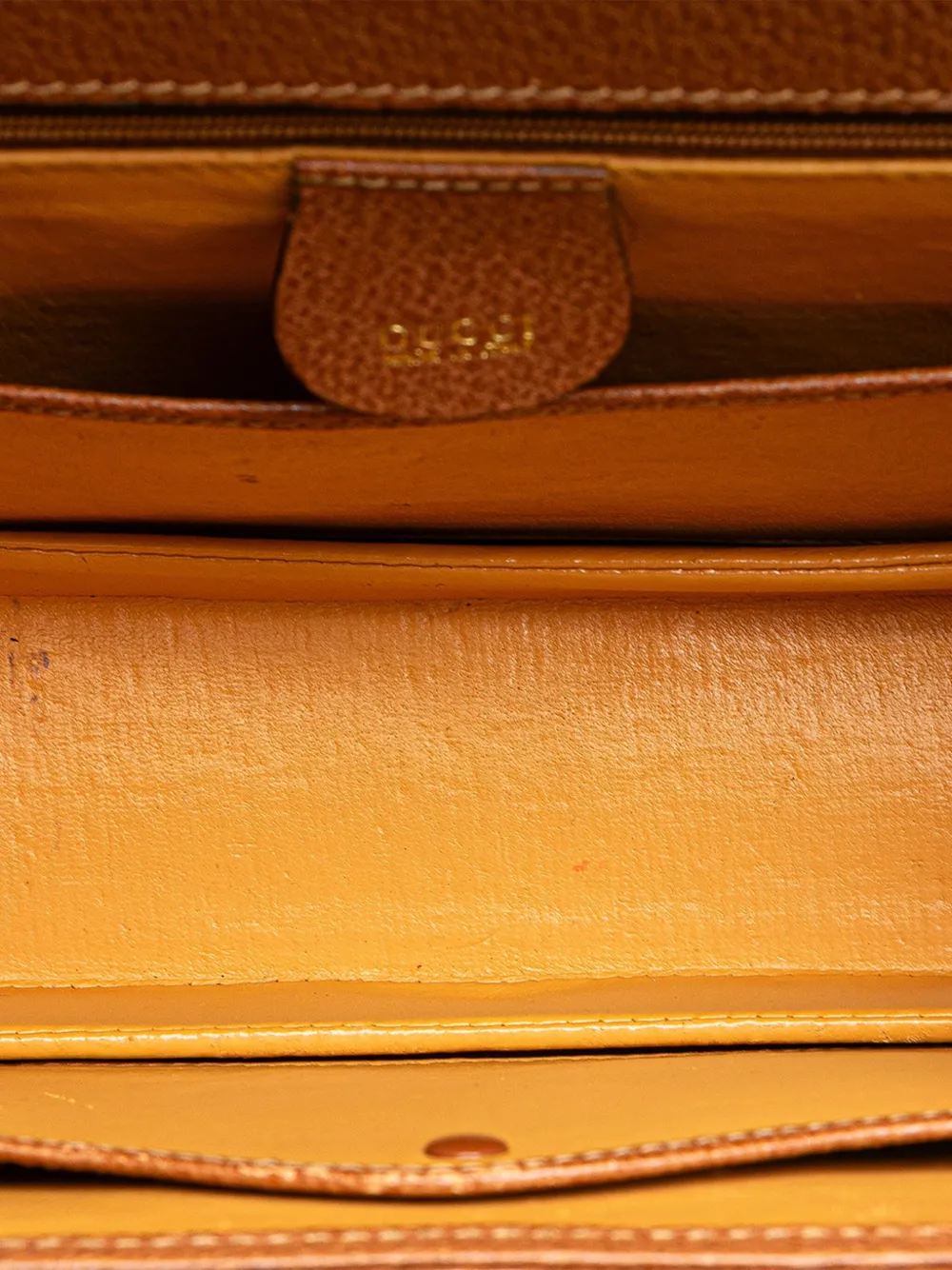Pre-owned Gucci 20th Century Calfskin Bamboo Night Satchel In Brown