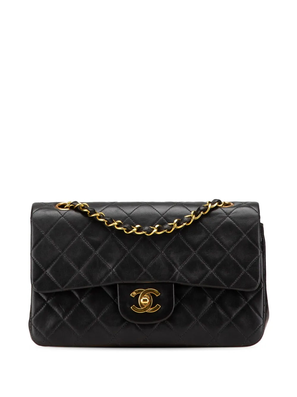 CHANEL Pre-Owned 1994-1996 スモール クラシック ラムスキン ダブルフラップ ショルダーバッグ - ブラック CHANEL Pre-Owned 1994-1996 スモール クラシック ラムスキン ダブルフラップ ショルダーバッグ - ブラック