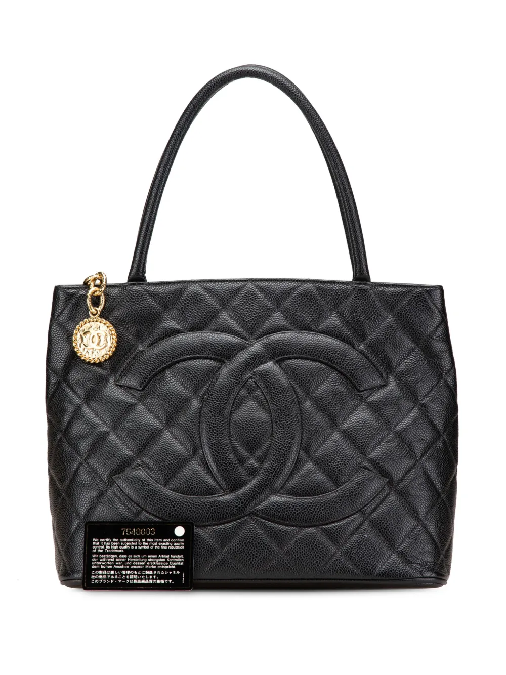 Pre-owned Chanel 2002-2003 Caviar Medallion Tote Bag